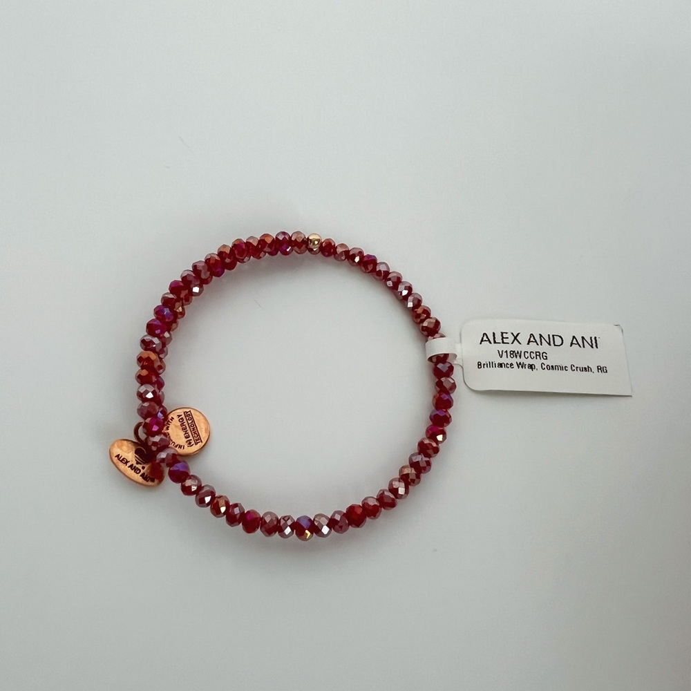Alex and Ani Red Cosmic Crush Brilliance Wrap Bracelet - Picture 2 of 5